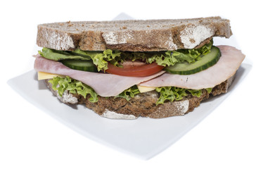 Turkey Sandwich (isolated on white)