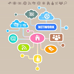 Social network, creative background