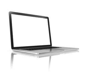 3D blank laptop computer isolated on white