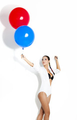 Fashion woman with ballons