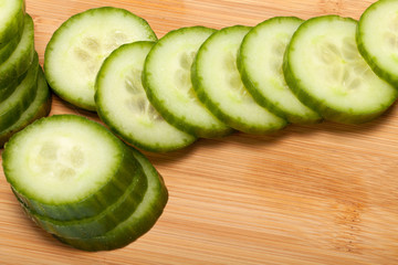The green cucumber isolated on white background