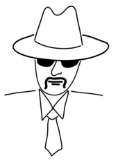 mann mit brille und hut