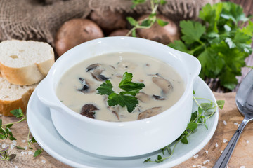 Portion of Mushroom Soup
