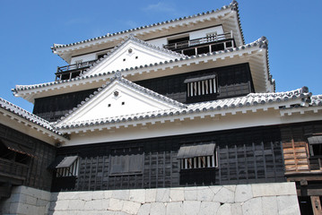 Fototapeta na wymiar Ostróg du Chateau de Matsuyama, Sikoku, Japonia