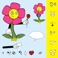 flower funny cartoon set7