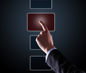 The businessman, a gesture, a finger.
