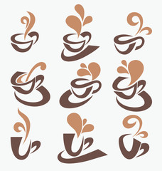vector collection of coffee and tea cups - 51605739