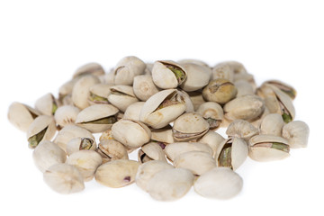 Heap of Pistachios on white