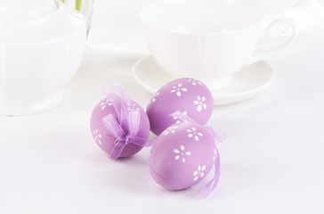 Place setting for Easter close up