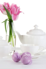 Place setting for Easter close up