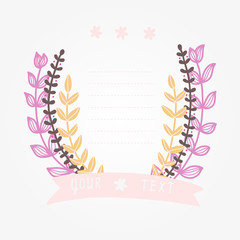 Colorful floral background frame in pastel color.