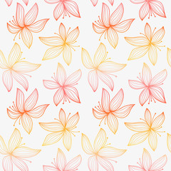 Fototapeta na wymiar Beautiful gradient seamless pattern with lily