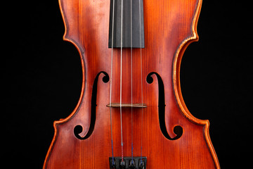 Classical violin on black background