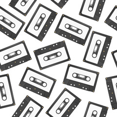 audiocassette seamless pattern