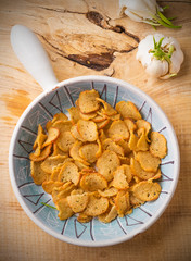 Bread chips.