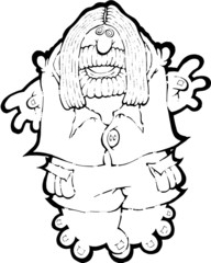 Hippy in shorts waving