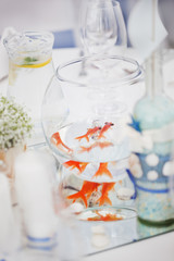 decoration with gold fish