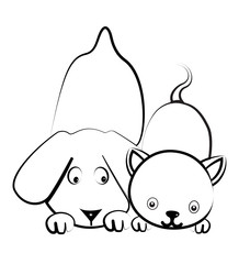 Dog and cat logo vector