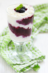 Rice pudding with blueberry