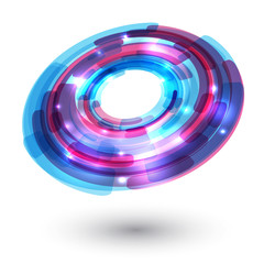 Tech design UFO on white background