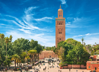 Place principale de Marrakech dans la vieille médina. Maroc.