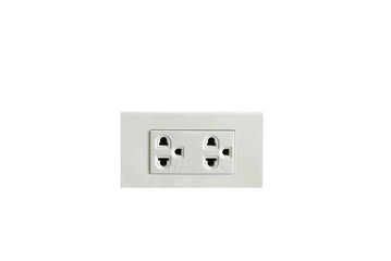 White electric wall outlet receptacle