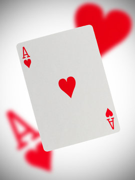 Playing card, ace of hearts
