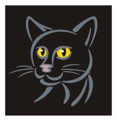 Symbol Cat Black
