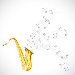 Naklejka na ściany i meble Music Tune from Saxophone