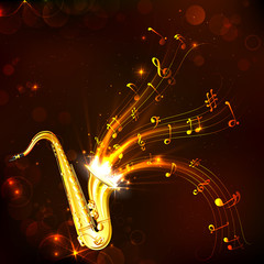 Naklejka na ściany i meble Music Tune from Saxophone