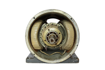 Dissasembled old DC electric motor
