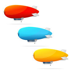 Obraz premium Set of dirigible balloon and text. Vector