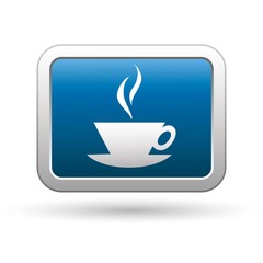 Cup icon on the blue with silver rectangular button