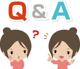Ｑ＆Ａと若い女性のイメージ