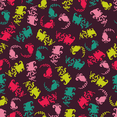 Motley flowers seamless pattern
