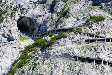 Alps and the way to the Eisriesenwelt (Ice cave) in Werfen, Aust