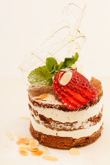 chocolate dessert with strawberry