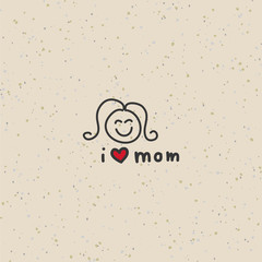 hand drawing cartoon happy mother's day