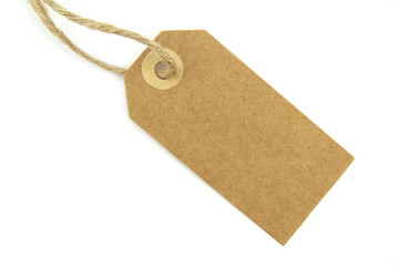 Blank label with natural paper and rope