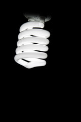 Light Bulb Over Black Background