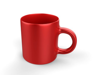 red coffee cup isolated