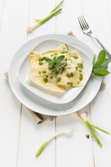 Ravioli with herbs