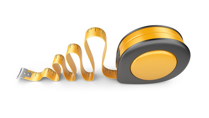 Fototapeta premium Tape measure ruler. 3D Icon isolated on white background