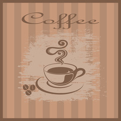 Coffee themed wallpaper with stripes