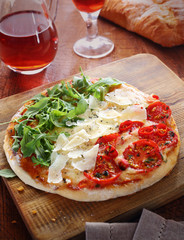 Italian pizza in red, white and green, tricolor