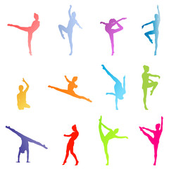 Gymnasts on a white background vector concept
