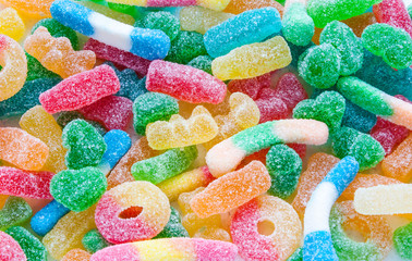 a pile of candies as background