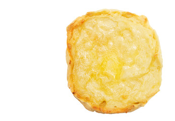 cheesecake with potatoes on a white background