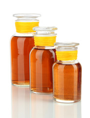 Medicine bottles isolated on white