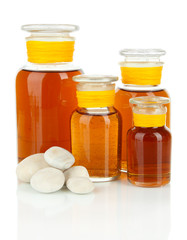 Medicine bottles isolated on white